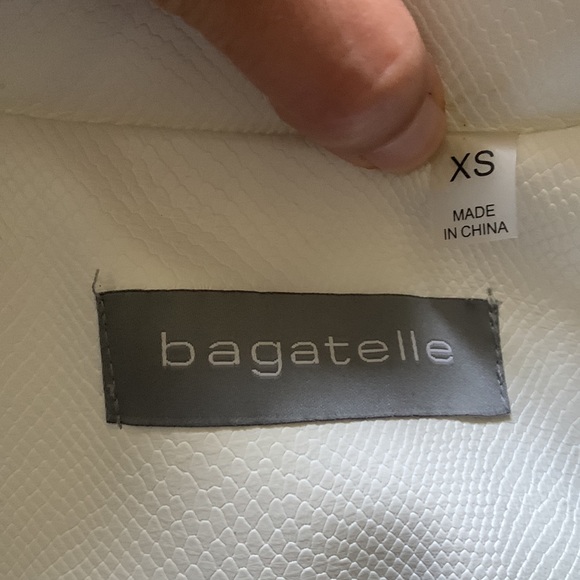 White Faux Leather Moto Jacket Bagatelle XS - Picture 6 of 10